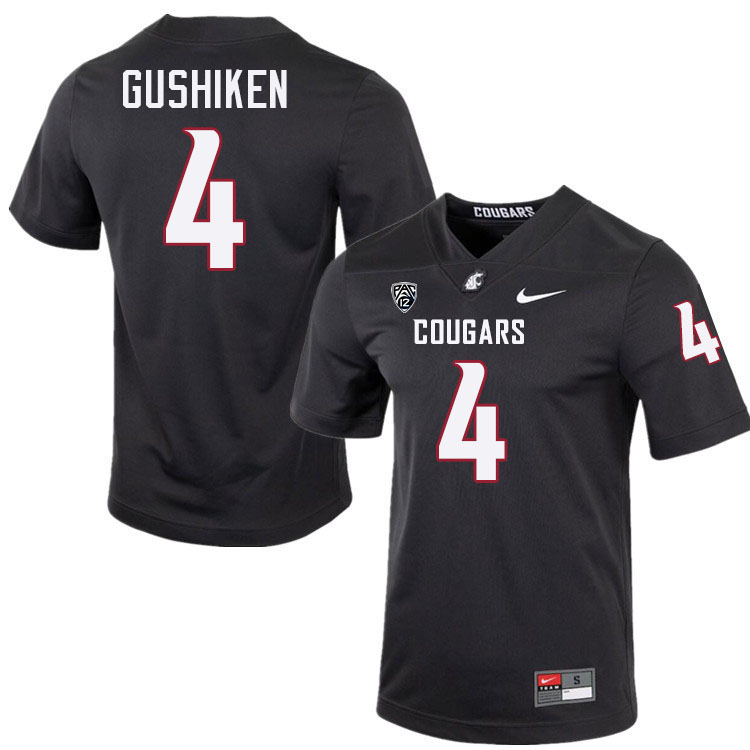 Kapena Gushiken WSU Cougars Jersey.Washington State Cougars #4 Kapena Gushiken Jersey Youth-Charcoal